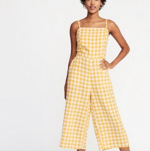 Old Navy Pants - Old Navy Plaid Yellow Jumper